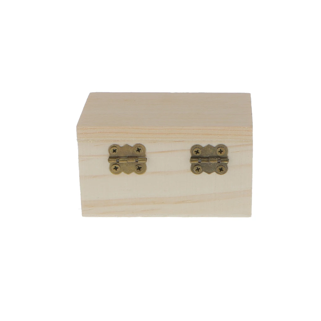 Unfinished Unpainted Plain Wooden Box With Lid for Arts Crafts Hobbies Home Décor Joyeros Organizador De Joyas