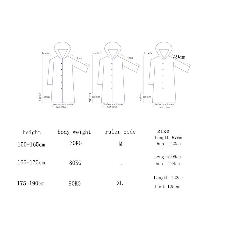 Travel Frosted Transparent Raincoat Adult Hiking Suit Waterproof Clothing Outdoor Long Poncho