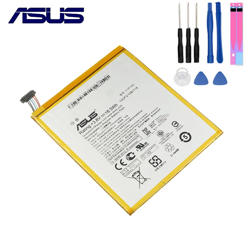 ASUS Original Replacement Phone Battery C11P1502 4890mAh for ZenPad 10 Z300CG Z300CL P01T Z300M Z300C P023 10.1 Free Tools | Мобильные