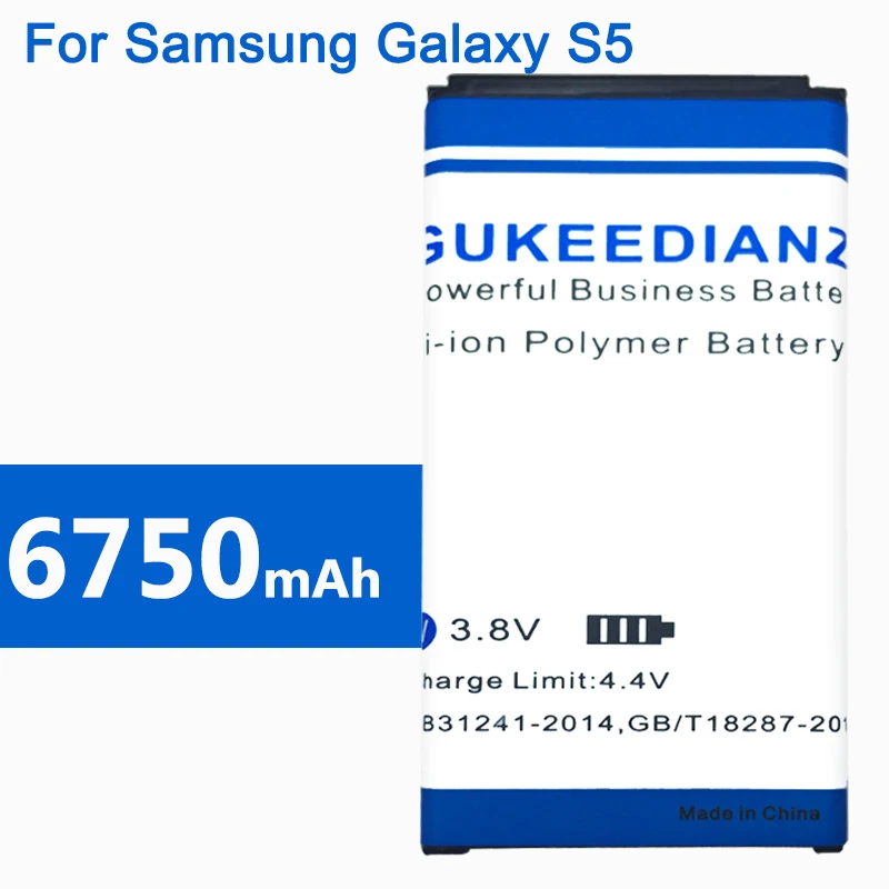 Батарея большой емкости для Samsung Galaxy S5 EB-BG900BBC EB-BG900BBE G900S G900F G9008V 9006v 9008 Вт 9006 6750 мАч