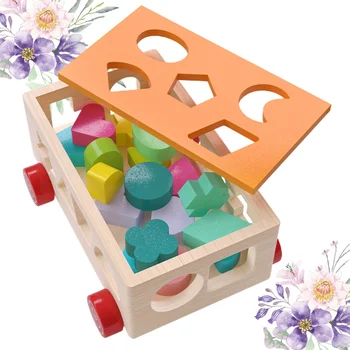 

1PC Bock Trailer Creative Intellectual Funny Durable Block Trailer Educational Toys Shape Building Blocks for Kids Baby