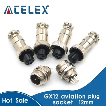 

GX12-2/3/4/5/6/7/8 Aviation Plug Male And Female Pin Connector Circular Connectors Socket Plug GX16 Diameter 12mm