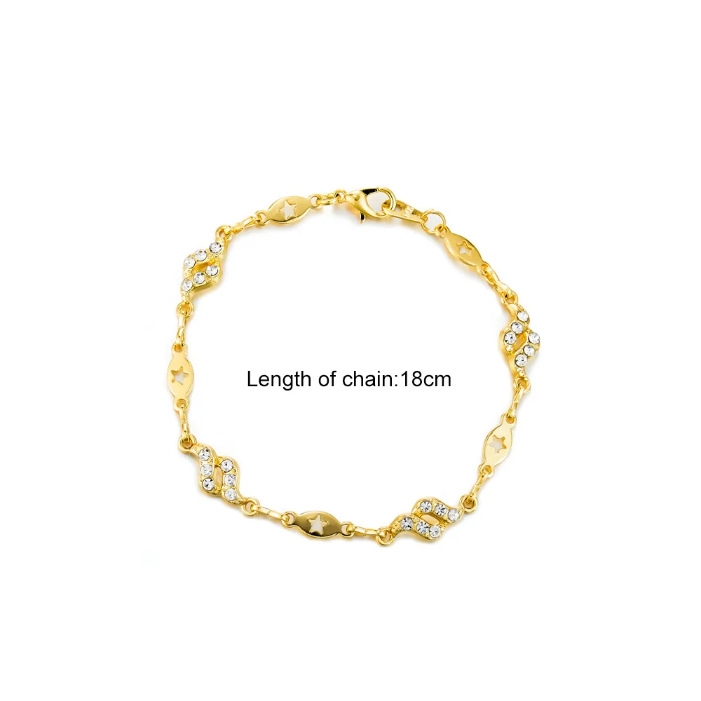Viennois геометрический золотистый браслет и браслеты для женщин Модный браслет из цепочки Свадебные украшения - Окраска металла: L700152H-001