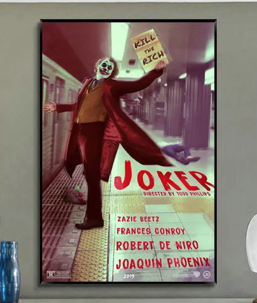 Joker Poster Poster 2019 IMAX Movie Joaquin Phoenix Art Print Silk 