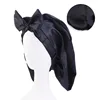 Ladies Long Oversized Elastic Satin Hair Accessories Cap Breathable Sleeping Hat Fashion Comfortable Satin Silk Hair Care Bonnet 6