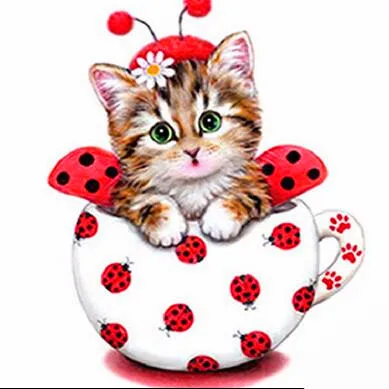 Diamond Painting Cats Christmas Card Gift 5D Diy Full Square / Round Stone Diamond Painting 3D Embroidered Cross Stitch Sticker B