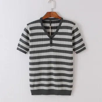 

10356-Short-sleeved t-shirt men's cotton loose T-shirt wild cotton solid color half-sleeved round neck