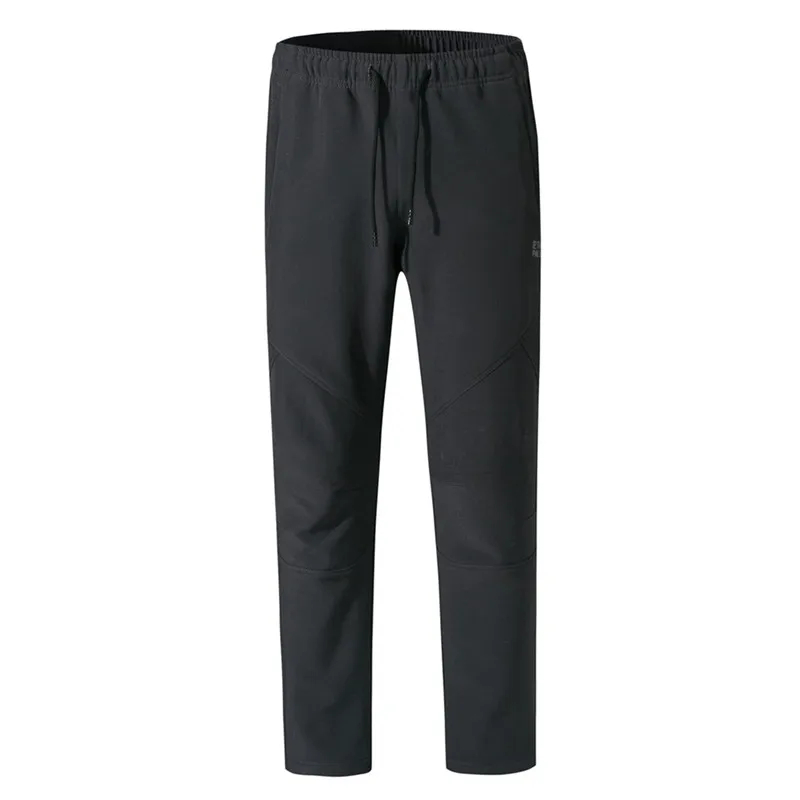 Мужские Водонепроницаемые Брюки для альпинизма, утолщенные длинные штаны, уличные брюки, мужские теплые брюки для бега размера плюс - Цвет: Black