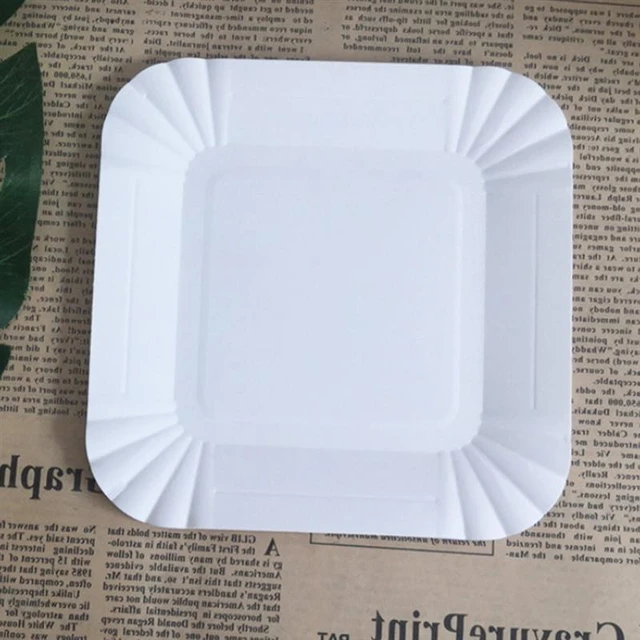 Disposable Paper Dessert Plate  Disposable Paper Plate Square - 100pcs  Plates Square - Aliexpress