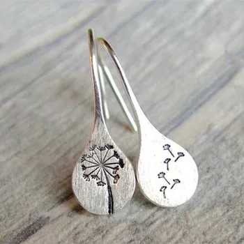 

Exquisite Silver Color floral Drop Earrings for Women Engagement Accessories Shine Dandelion Earrings Jewelry