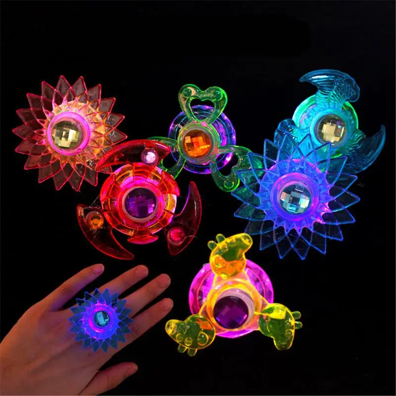 

New 3pcs Led Fidget Spinner Ring Flash Light Hand Spinner Gyro Stress Relief Toy