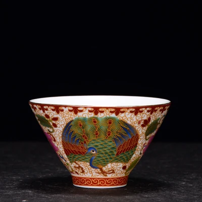 Чайная чашка Цзиндэчжэнь керамический шелковый цветной эмалированный цветок