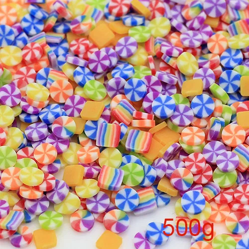 Happy Monkey 100 г/500 г Fimo Slime добавки поставки милый Kawaii Полимерная глина DIY комплект Декор для пушистой прозрачной хрустящей слизи глины - Цвет: Colorful B 500g