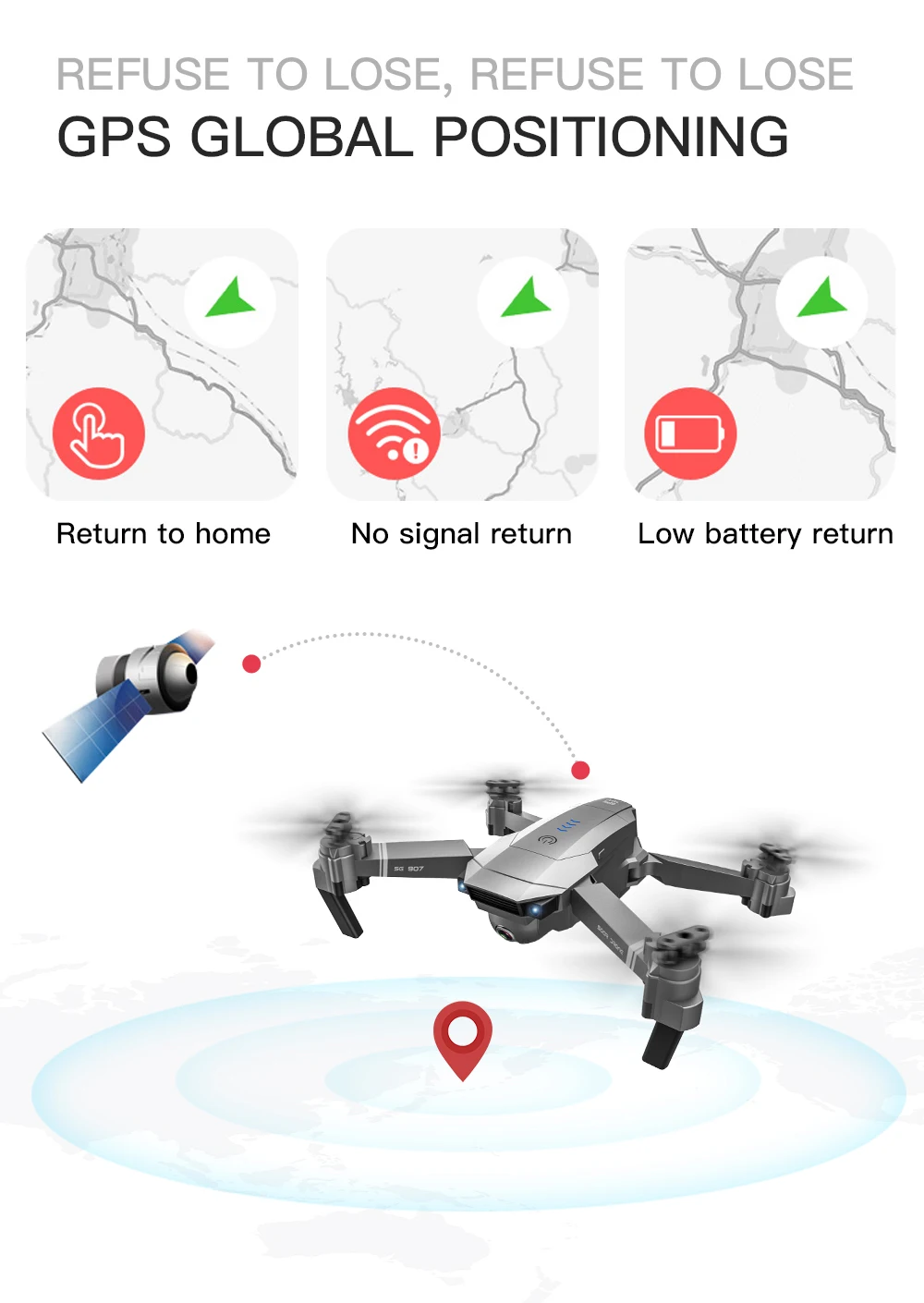 SSTI-VSG SG907 Pro gps Дрон Квадрокоптер с HD двойной камерой 4 K/1080 P 5G Wifi FPV следуя за мной профессиональные радиоуправляемые дроны Vs SG907