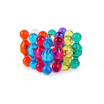 

30pcs Plastic Magnetic Thumbtack Drawing Pin Push Pin Set for Maps Calendar Whiteboard Refrigerator (Assorted Color)