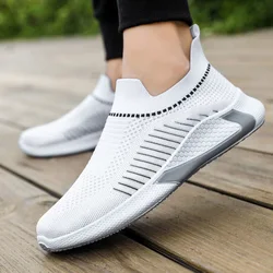 2021 Summer New Men's Sports Shoes Comfortable Sneakers Non-Slip Soft Thick Bottom Breathable Casual White Male Running Shoes