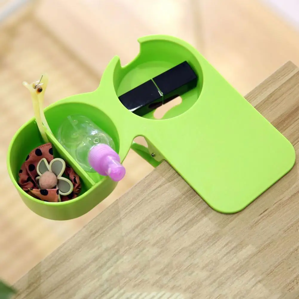 Cup Storage Holder 7 Solid Colors Creative Abs Cup Holder Clip Space-Saving With Storage Case Cupholder Desk Bottle Stand Clamp Office Accessories