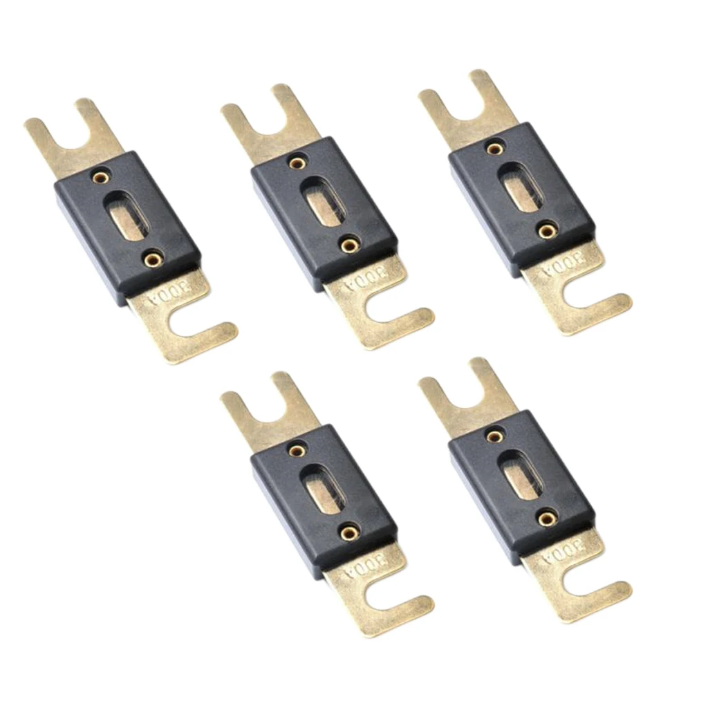 5 Pcs. High Power 300A ANL Circuit Breaker Fuses For All Cars Truck - Black