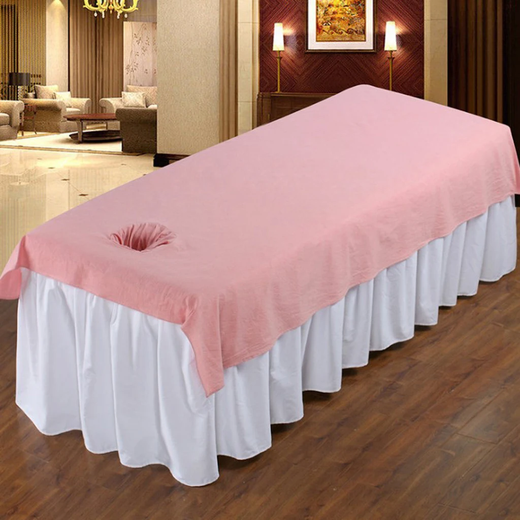 Durable Massage Table Sheet Set Acupuncture Massage Table Bed Fitted Pad Cover Sheet with Face Breath Hole for Beauty Salon SPA