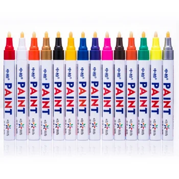 

12pcs/Set Colorful sign Waterproof Car Tyre Tire CD Metal Permanent Paint Marker Graffti Oily Marker Art marker pen Stationery