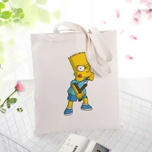 Холст сумка Симпсон хозяйственная сумка текст DIY ежедневное использование пользовательский принт Логотип эко многоразовая утилизация