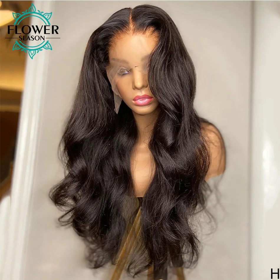 Волнистые человеческие волосы парики длинные индийские Remy Glueless 13*6 кружевной