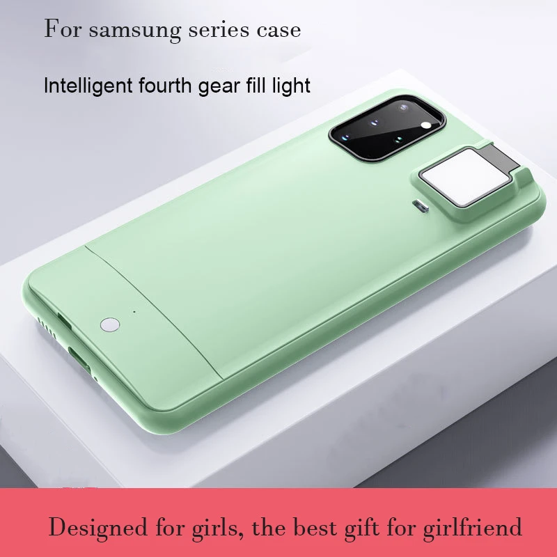 Funda para Samsung Ultra 5G, anillo de luz S20, Ultra LED, linterna Selfie, cubierta de teléfono móvil para Samsung S20, S21 Plus, 5G|Fundas antigolpes para teléfono| - AliExpress
