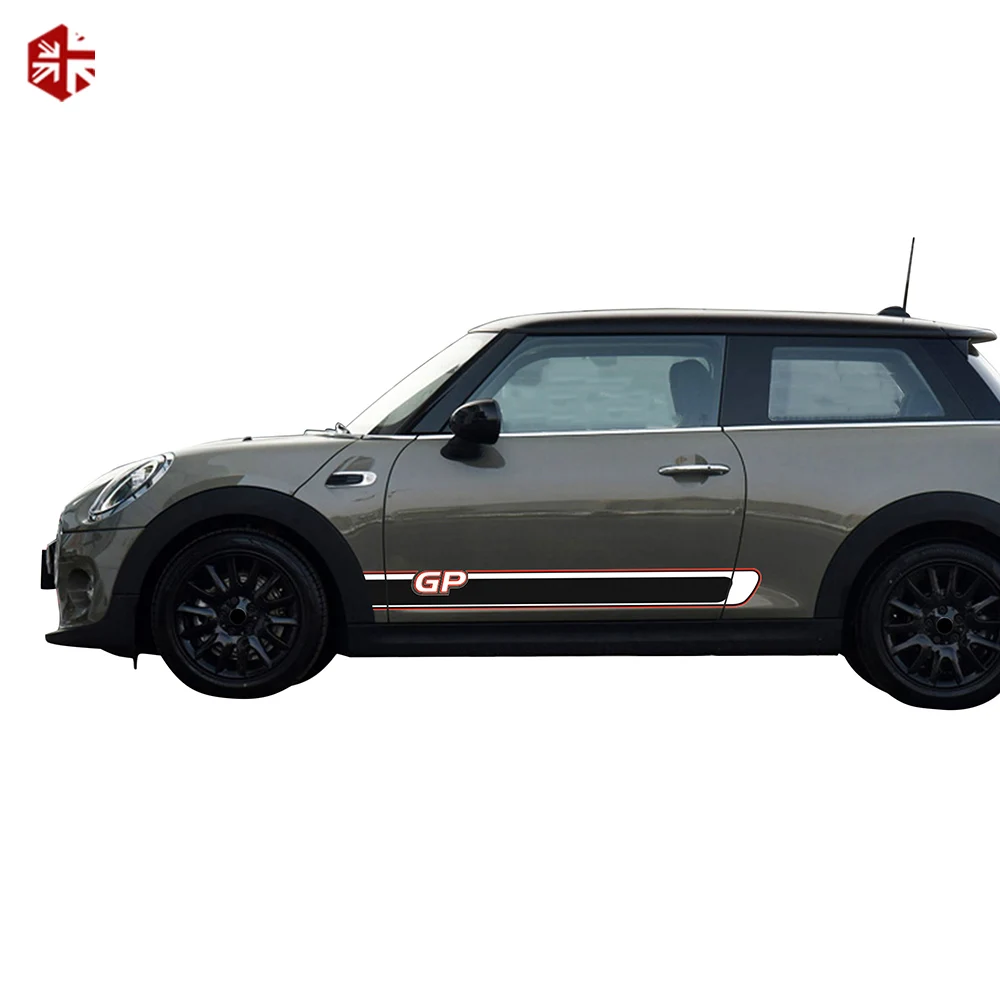 2 шт боковые полосы наклейки мини GP стиль тела наклейка для MINI Cooper S F56 One JCW-настоящее время внешние аксессуары