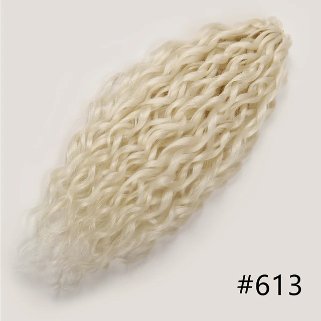 YxCherishair Afro Curls Synthetic Crochet Hair Braids Yaki Kinky Soft Ombre Loose Wave Braiding Hair Extensions 18 inches Black #613