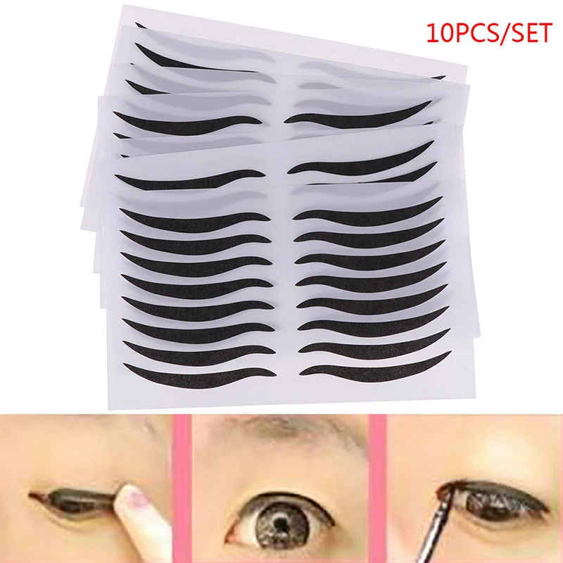 10pcs Black Eyelid Tools Sexy Style Eyes Sticker Eyeliner Tape Beauty Eyeliner Sticker Makeup Tool