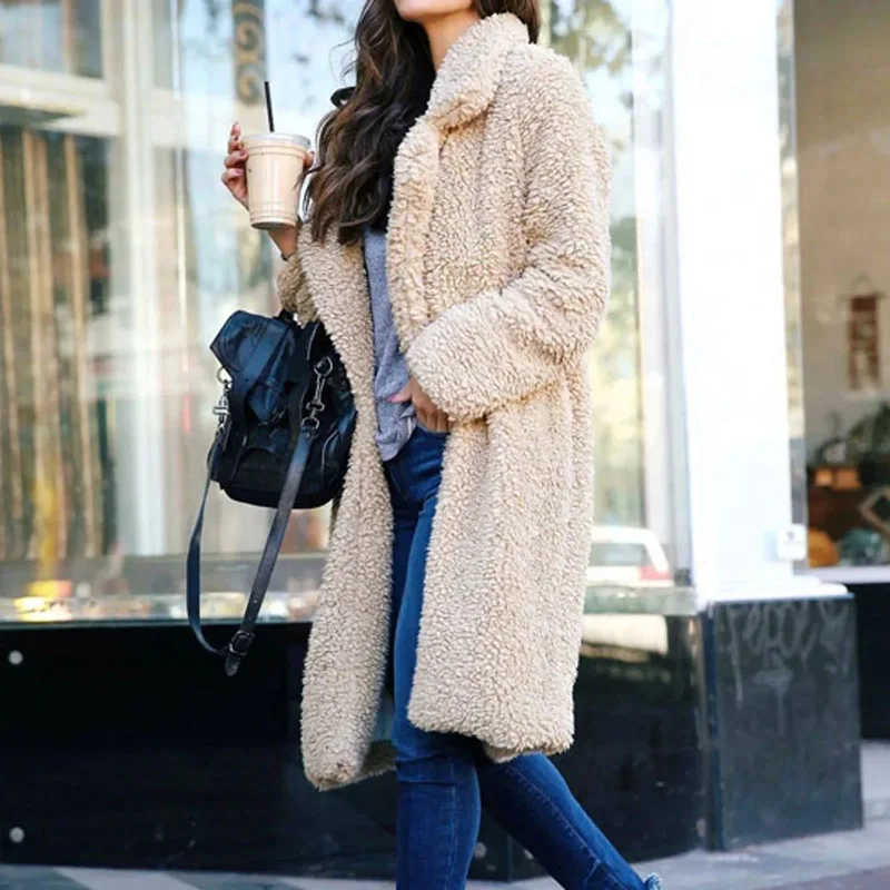 5 Fashion Autumn Winter Trench Coat Women Long Windbreaker Female Hairy Outwear Overcoat Clothing Thicken Trench Coats Windbreaker - Цвет: 5