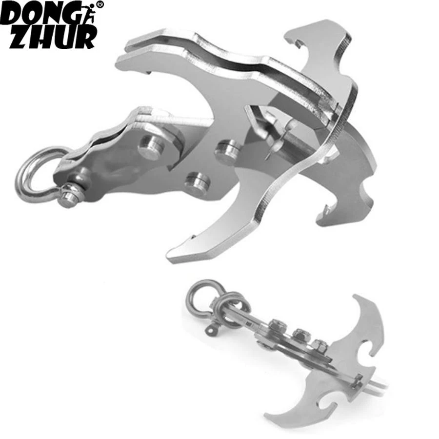 Folding Gravity Grappling Hook Outdoor Climbing Claw Survival Carabiner Tool Set