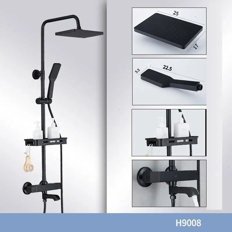 Черный Preto Conjunto De Regendouche Torneira Lavabo панель Ducha Piscina Do Banheiro Chuveiro Eletrico душ для ванной комнаты