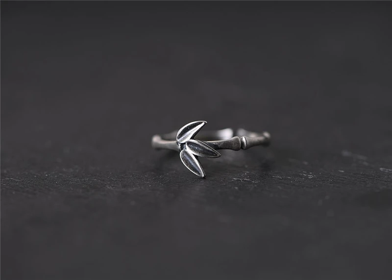 GAGAFEEL, S925 Серебряное Винтажное кольцо, бамбуковые листья, Открытое кольцо, бамбуковое соединение, сменные кольца, тайские серебряные ювелирные изделия для женщин