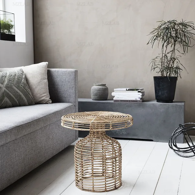Nordic style rattan coffee table for living room  2