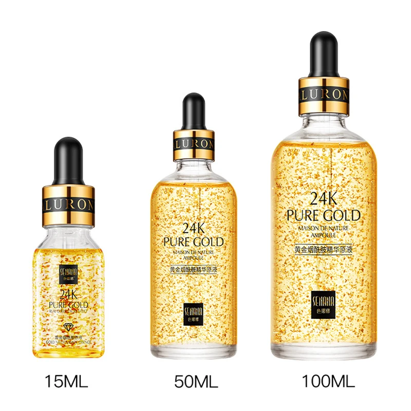 24k ouro niacinamida rosto essência hidratante anti-envelhecimento e rugas ácido hialurónico soro encolhe os poros reparos seco solto pele