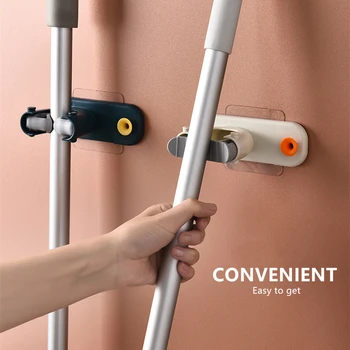 

Powerful Traceless Broom Shelf Mop Clamp Stand Holder Wall Mop Clip Hook Hanging Rack Home Bathroom Accessories Waterproof