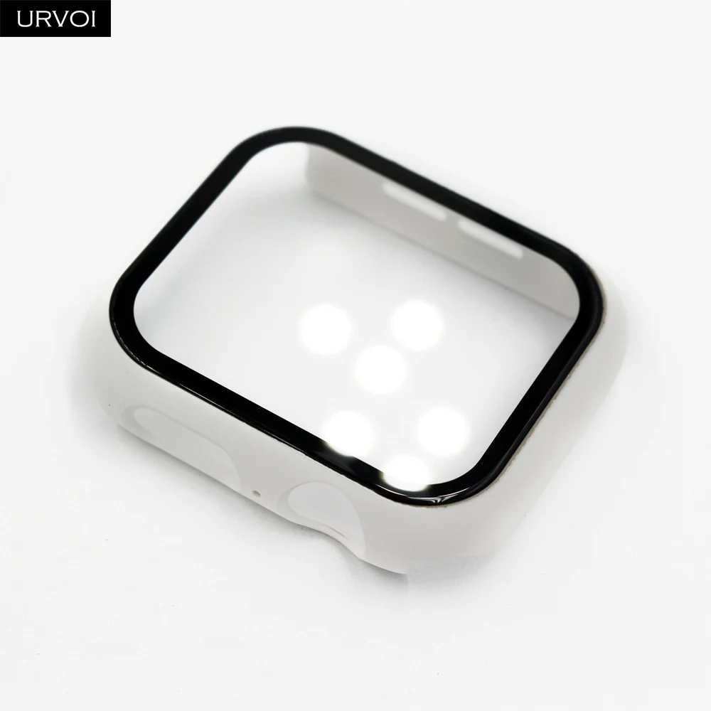 URVOI Matte Plastic Bumper with Tempered Glass for Smartwatch Protection