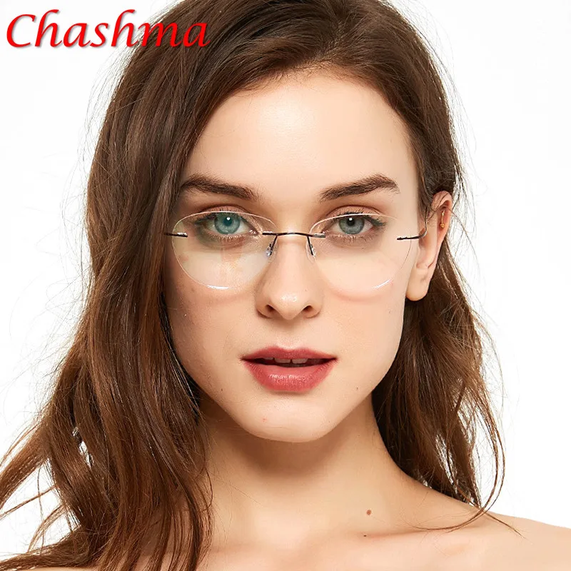 

Pure Titanium Eyeglasses Rimless Optical Frame Prescription Spectacle Frameless Glasses for Male and Female Clear Lenses