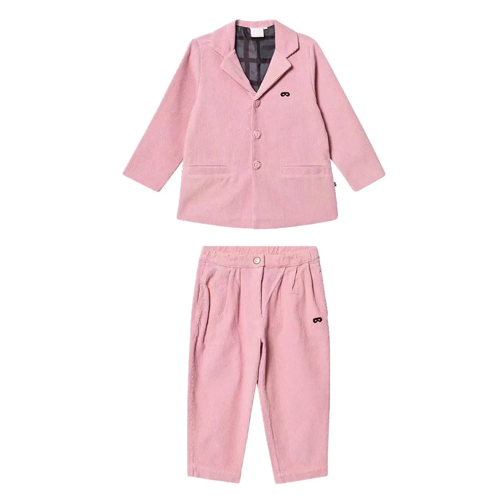 

BL Children's Small Suit 19 Autumn and Winter New British Wind Dress Boys and Girls Corduroy Pink Retro Wind Jacket