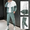 Dropshipping Patchwork Hip Hop Casual Men's Sets 2022 Korean Style 2 Piece Sets Clothes Men Streetwear Fitness Male Tracksuit ► Photo 2/6