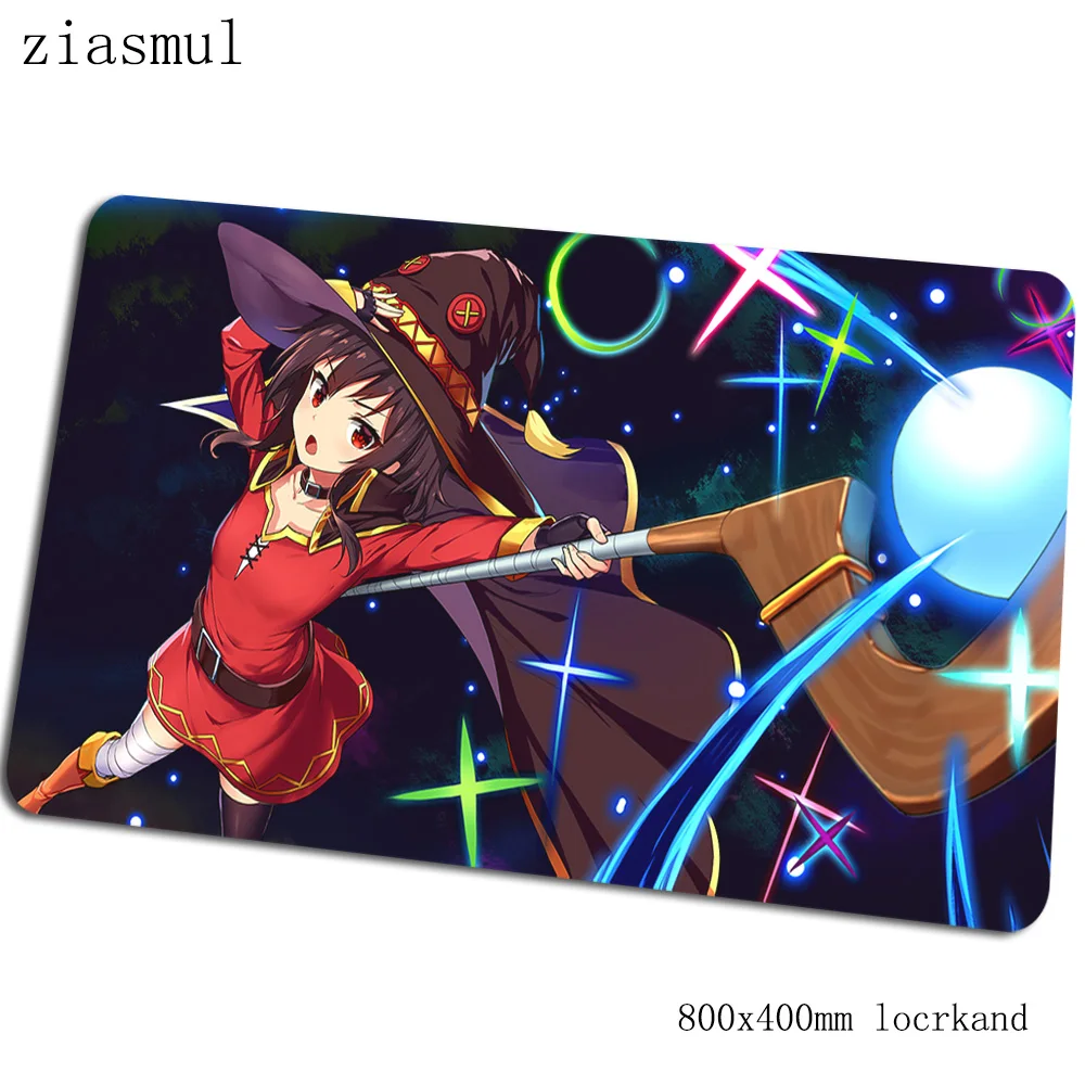 Megumin коврик для мыши 80x40 см игровой коврик для мыши с изображением аниме Натуральный каучук офисный ноутбук с алюминиевым корпусом стол коврик Kawaii padmouse игры pc gamer коврики - Цвет: Size 800x400x2mm