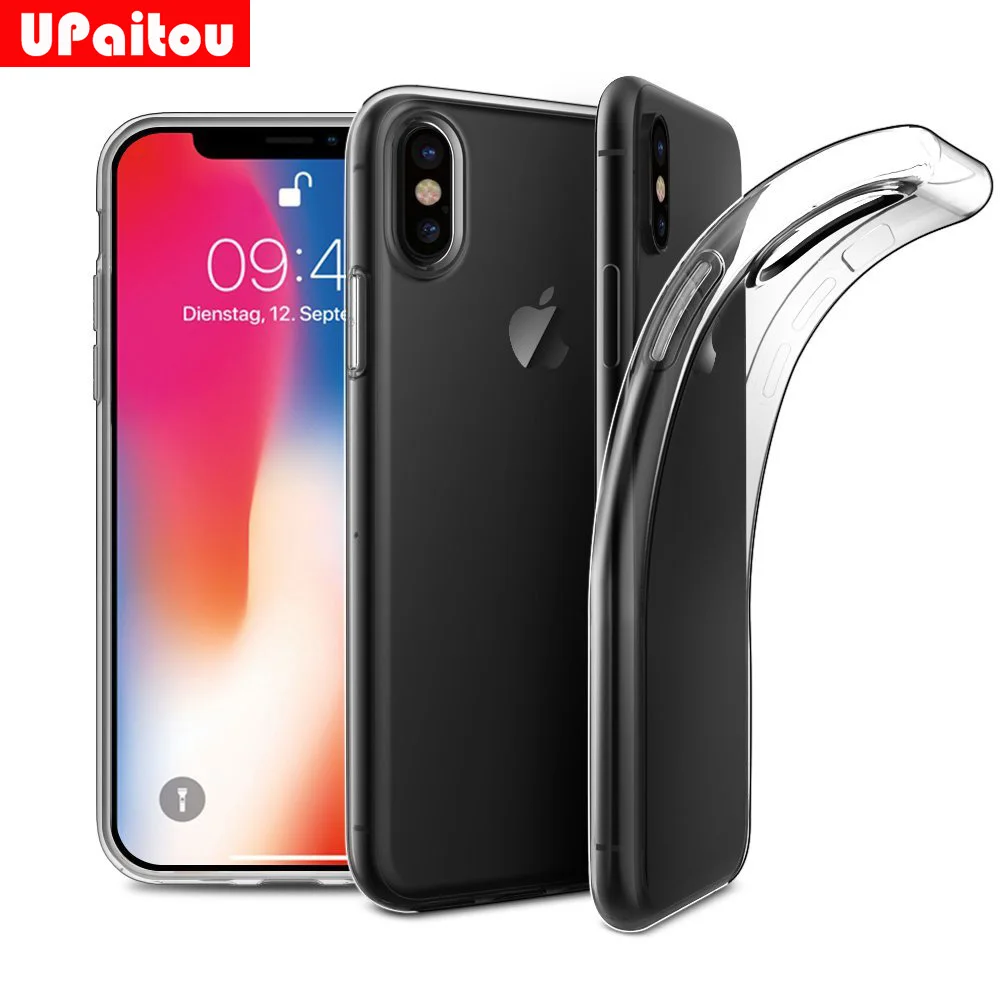 UPaitou Clear TPU Case for iPhone SE 2020 11 Pro Max X 8 7 6 6S Plus Transparent Soft Sinicon Back Cover iPhone11 |