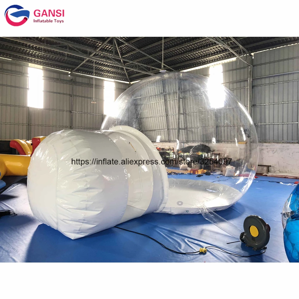 Free shipping customized size inflatable dome tent with entrance clear inflatable bubble tent for camping