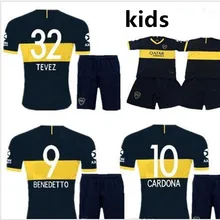 Топ, Таиланд, новинка, Boca Juniors, футболка для футбола, Детский комплект, быстрый транспорт, 19 20 GAGO CARLITOS, домашняя детская футболка для футбола