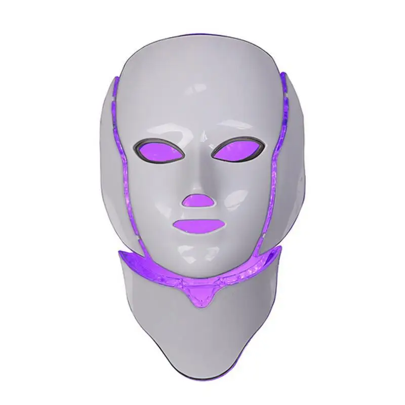 Foreverlily 7 Colors Light LED Facial Skin Care Mask With Neck Skin Rejuvenation Treatment Beauty Anti Acne Therapy Whitening