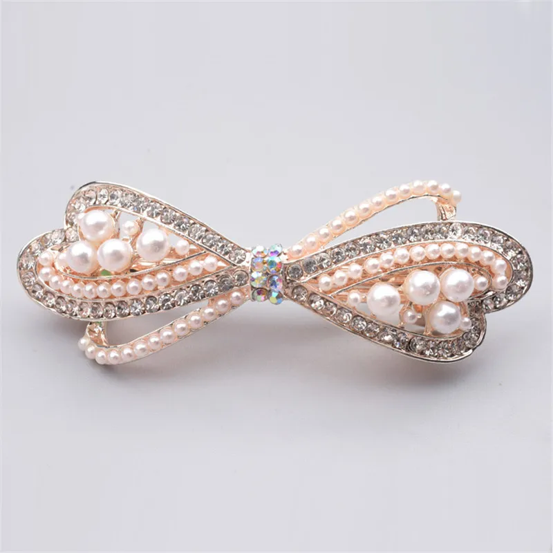 Cute Crystal Hair Hairpin Elegant Pearl Barrettes Resin Foral Hair Clip Barrette Headwear Tiara Accessories Gift for Woman