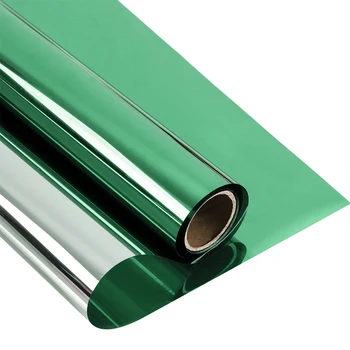 

Sunice 0.9x5m Green&Silver reflective Window Tint Film One way mirrored Solar Tint Waterproof Vinyl Film Self Adhesive