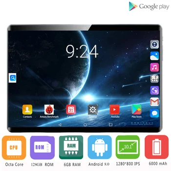 

2020 Tablet pc 128G Girl birthday present Android 8.0 10 inch tablets Octa Core 4G LTE 6GB RAM 128GB ROM 2.5D Screen Tablet pcs