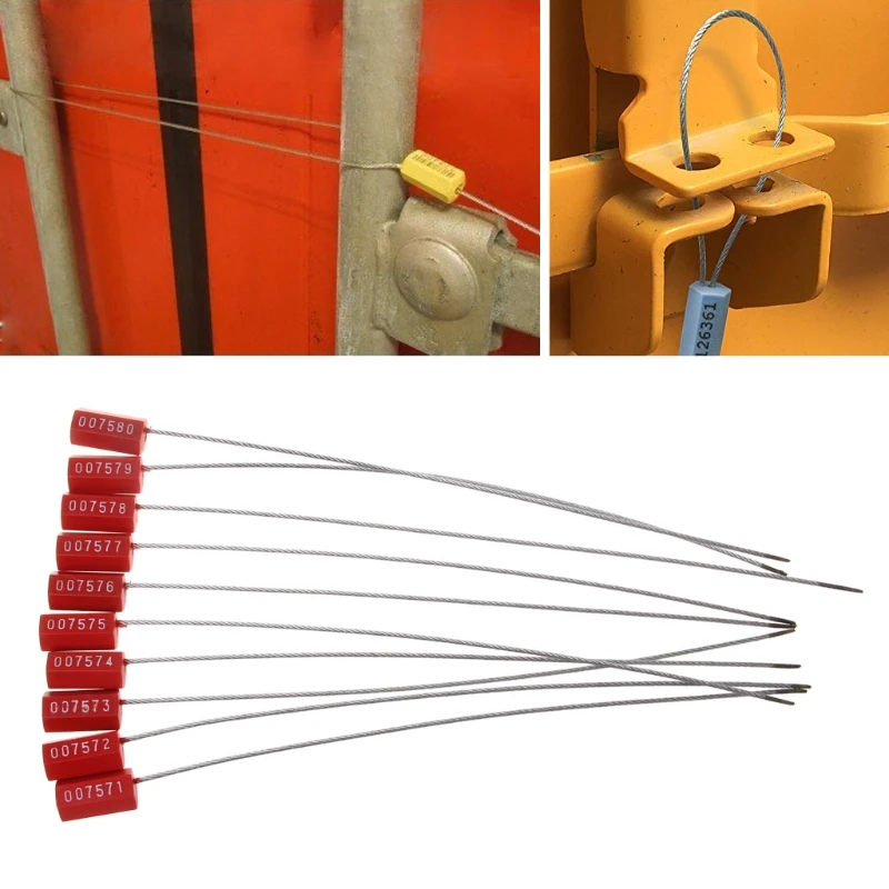 

10PCS High Security Cable Ties Lead Seal Container Cable Steel Wire seal Pull Tight Wire Seals Locks Truck Security Aviation
